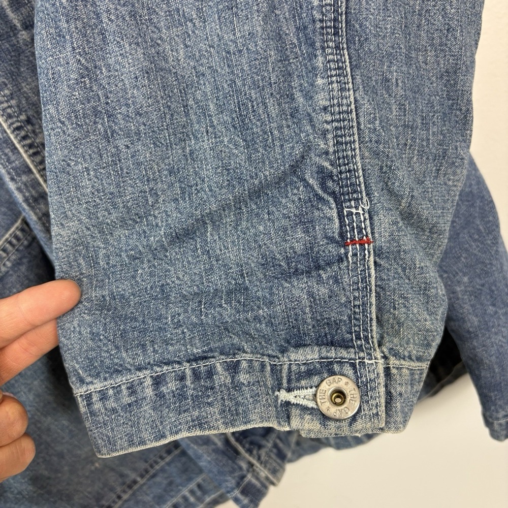 Vintage 90s GAP Denim Chore Jacket Sz Medium M Workwear - Picture 6 of 13